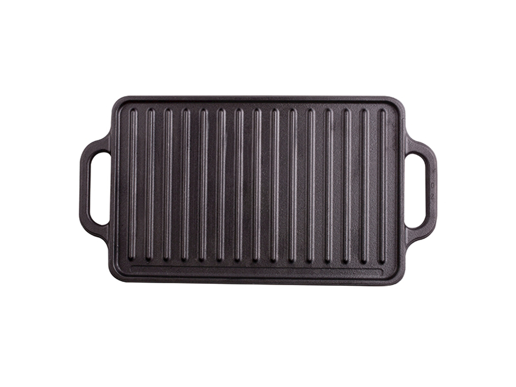 Grill plate, reversible, 21x33 cm, Victoria, cast iron