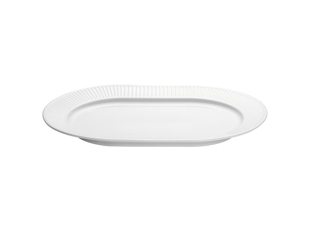 Dish Oval Pleated 36x25 cm White
