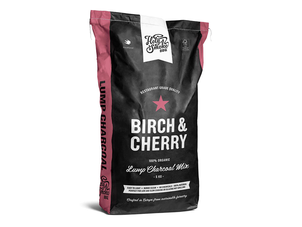 Charcoal 5 kg Birch wood/Cherry Holy Smoke