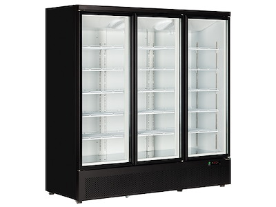 Displaykøleskab 1264ltr 3 låger Sort/Hvi